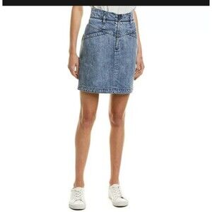 Denim Mini‎ Skirt 25 LA VIE By REBECCA TAYLOR High Waisted Zipper Jean Skirt